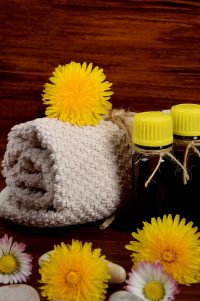 Aromatherapie Für Hause Badeset Mit Dem Duft Von Frühlingsblumen — Stockfoto