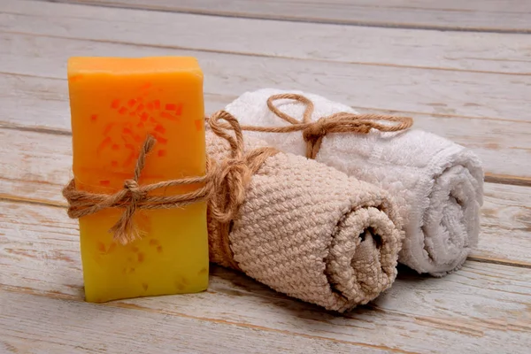 orange lemon soap for body scrub hand-made