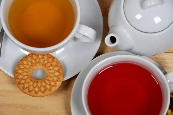 水果茶和甜饼干 免版税图库照片