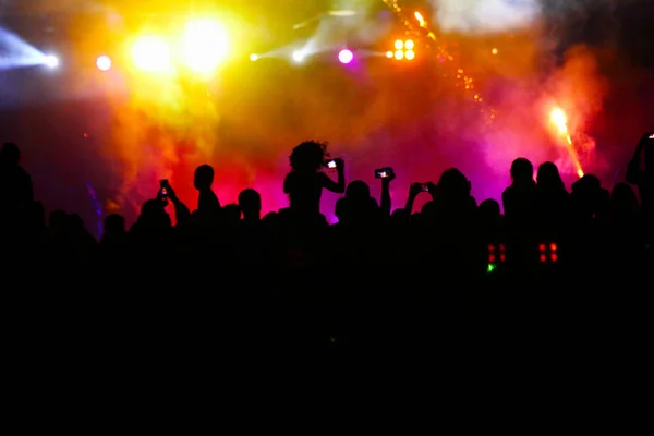 Folla Persone Notte Festival All Aria Aperta — Foto Stock