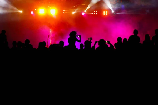 Crowd People Night Open Air Festival — Stock Photo, Image