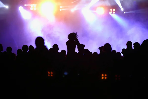 Folla Persone Notte Festival All Aria Aperta — Foto Stock