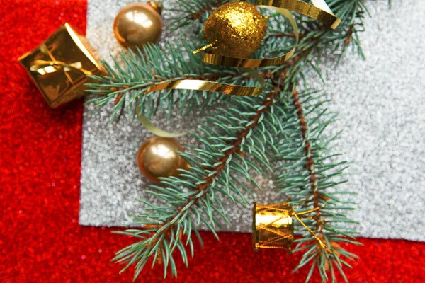 Χριστουγεννιάτικη Διακόσμηση Φόντο Glitter Καλά Χριστούγεννα Και Καλή Χρονιά Αντιγραφή — Φωτογραφία Αρχείου