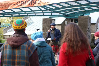 Minsk/ Belarus - october 31 2018: people have a rest in autumn park during the festival