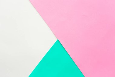 Geometrik pembe, beyaz ve yeşil kağıt arkaplan dokusu