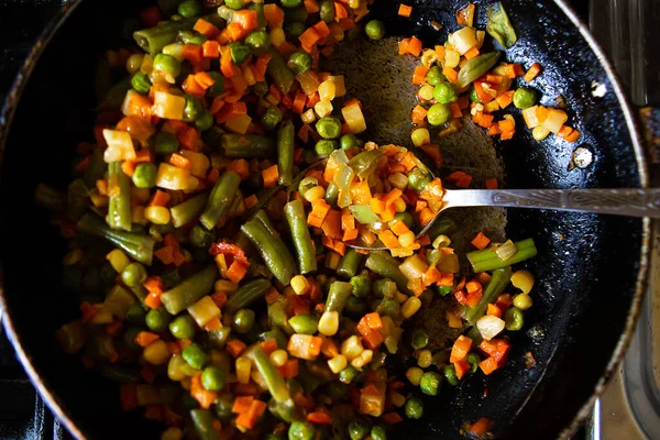 Delicious Fried Vegetables Pan — Stock Photo, Image