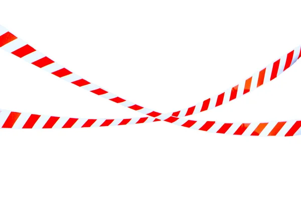 Barrier Tape Red White Colors Isolated Whit — Stock Photo, Image