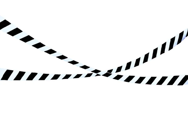 Barrier Tape Witte Zwarte Kleuren Geïsoleerd Wit — Stockfoto