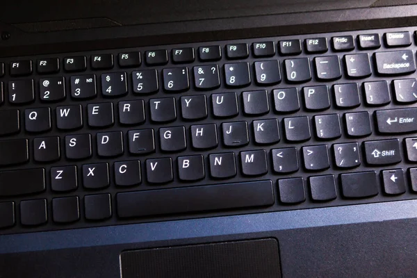 Черная Клавиатура Современного Ноутбука Вид Сверху — стоковое фото