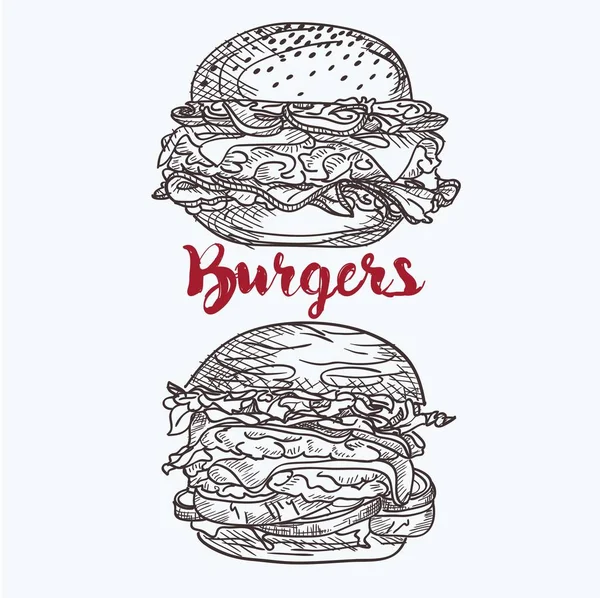 Tasty burger set illustration