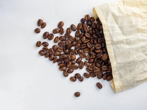 Coffee Beans Roasted Jute Sack — Stock Photo, Image