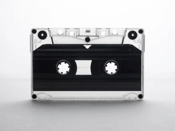 audio cassette on a white background. back light.