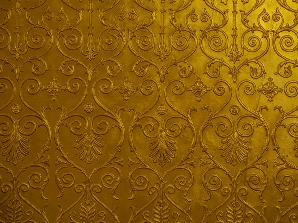 Alte Goldene Ornamente Der Wand — Stockfoto