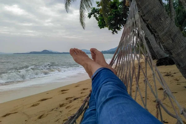 view of nice smooth woman's legs in tropical bliss