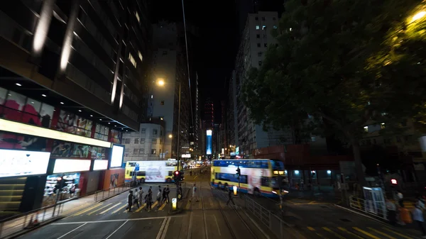 Vista sulla strada di notte Hong Kong — Foto Stock