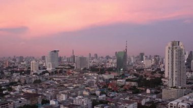 Şehir Bangkok Timelapse akşamları ve geceleri