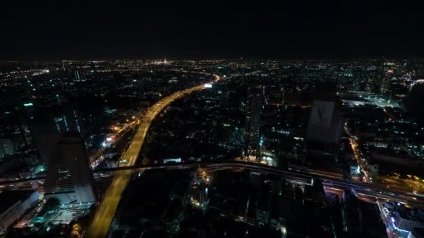 Cronologia della vita notturna nella città di Bangkok, Thailandia — Video Stock