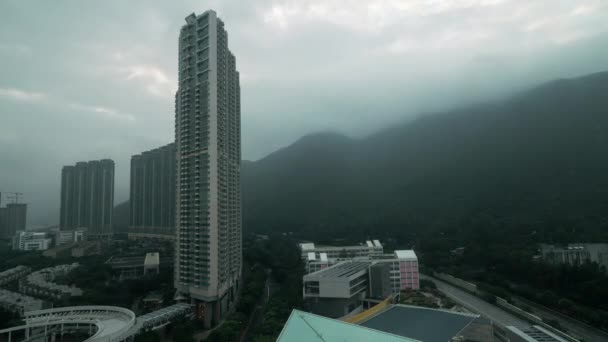 Zeitraffer bei schlechtem Wetter in Hongkong — Stockvideo