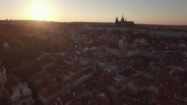 Panorama aereo di Praga all'alba, Repubblica Ceca — Video Stock