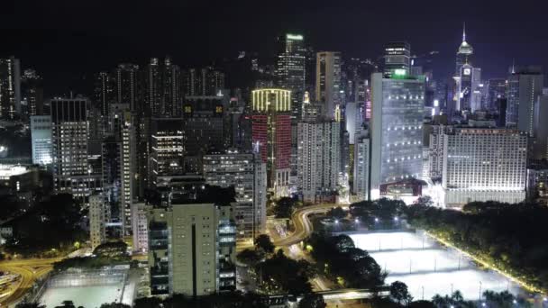 Timelapse van het nachtleven in Hongkong — Stockvideo