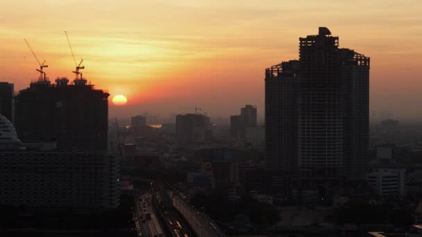 Timelapse van ochtend komen naar Bangkok city, Thailand — Stockvideo