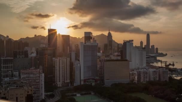 Timelapse βράδυ έρχεται στο Χονγκ Κονγκ — Αρχείο Βίντεο