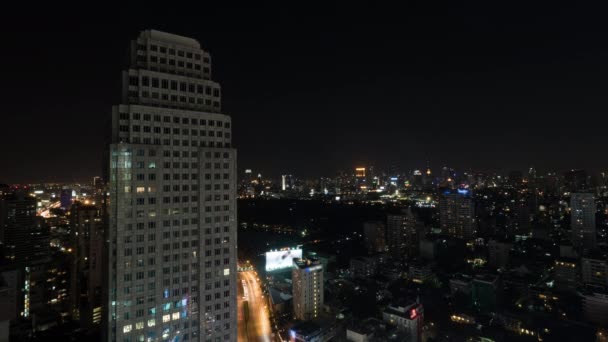 Timelapse av natt staden Bangkok, Thailand — Stockvideo