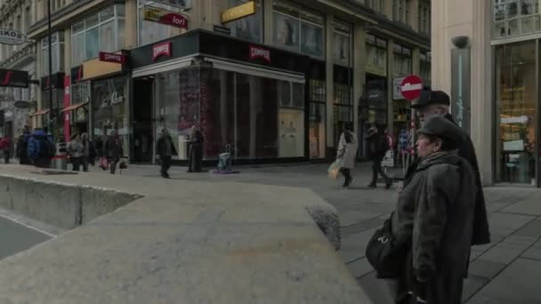 Timelapse van mensen in Graben Street, Oostenrijk — Stockvideo