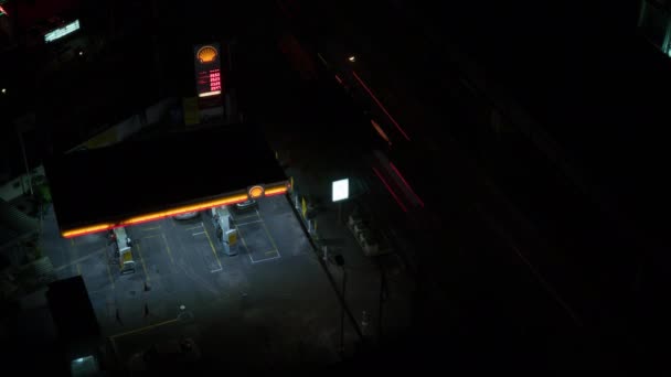Calendário do posto de gasolina que trabalha dia e noite — Vídeo de Stock