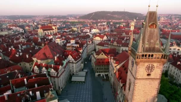 Vista aérea del centro antiguo de Praga, República Checa — Vídeo de stock