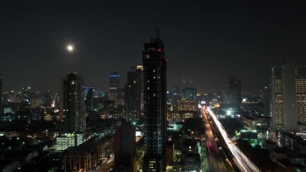 Timelapse della vita notturna di Bangkok, Thailandia — Video Stock