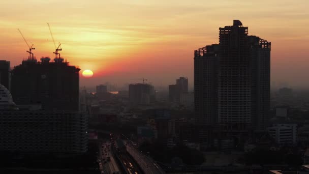 Timelapse de la mañana llegando a la ciudad de Bangkok, Tailandia — Vídeo de stock