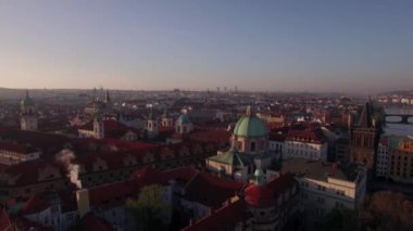 Prag eski şehir havadan görünümü
