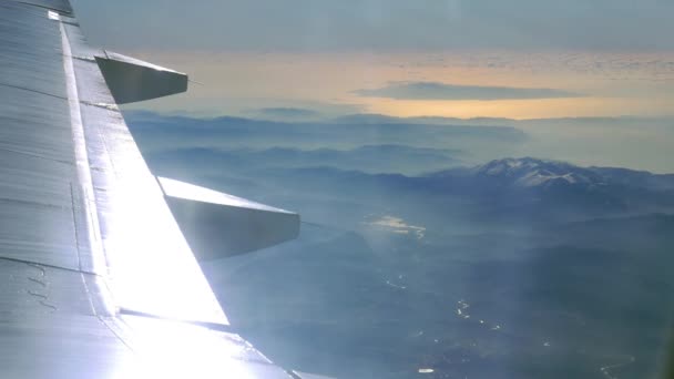 Cena da paisagem, vista do avião voador — Vídeo de Stock