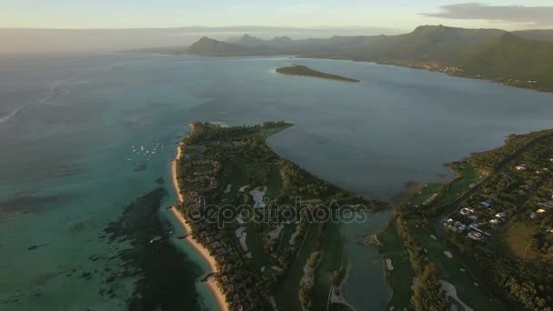 Widok na Półwysep Le Morne Brabant, Mauritius — Wideo stockowe