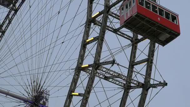 View of the ferris wheel from the ground, Vienna, Austria — Stock Video