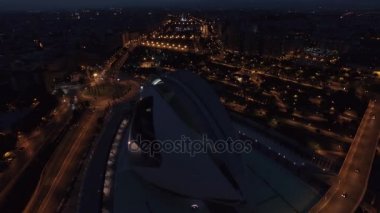 Gece hava Valencia görünümünü şehir sanat ve Sosyal Bilimler ile