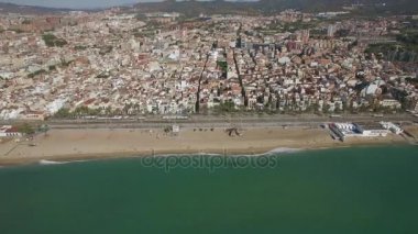 Barcelona hava Panoraması ile sahil, İspanya