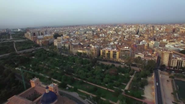 西班牙瓦伦西亚空中城市视图 — 图库视频影像