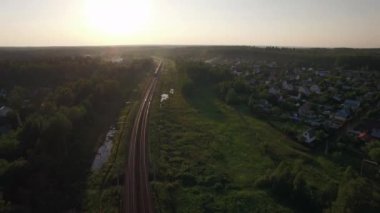 Yük treni ülkede, Rusya havadan görünümü