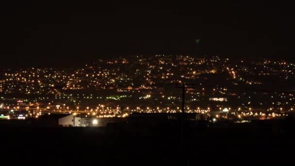 Timelapse van nacht stadslichten en komende ochtend — Stockvideo