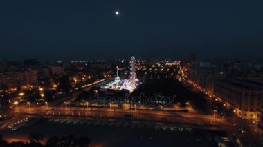 Eğlence parkı ile gece Valencia hava atış