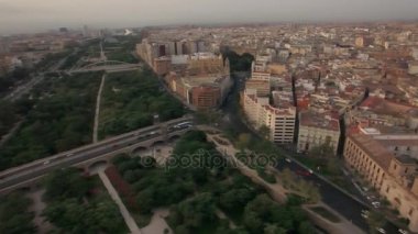 Valencia parkları ve Şehir Merkezi, İspanya havadan görünümü