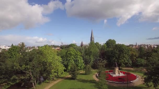 Cityscape Vondelpark και Άμστερνταμ, αεροφωτογραφία — Αρχείο Βίντεο