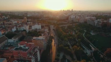 Valencia, gün batımı, havadan görünümü