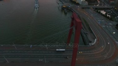 Rotterdam nehir ve köprüler, hava Manzaralı