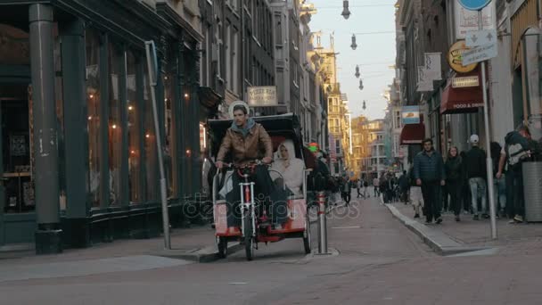 Вид на улицу Амстердама, Нидерланды — стоковое видео