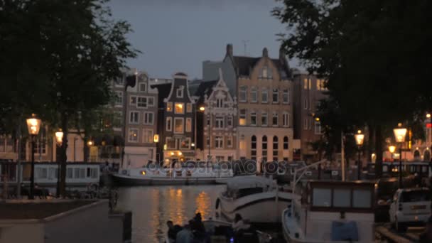 Romantikus este Amszterdam — Stock videók