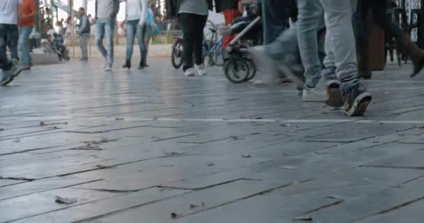 Oamenii merg pe strada aglomerată — Videoclip de stoc