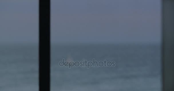 Navegación en yate en el mar, vista a la ventana — Vídeos de Stock